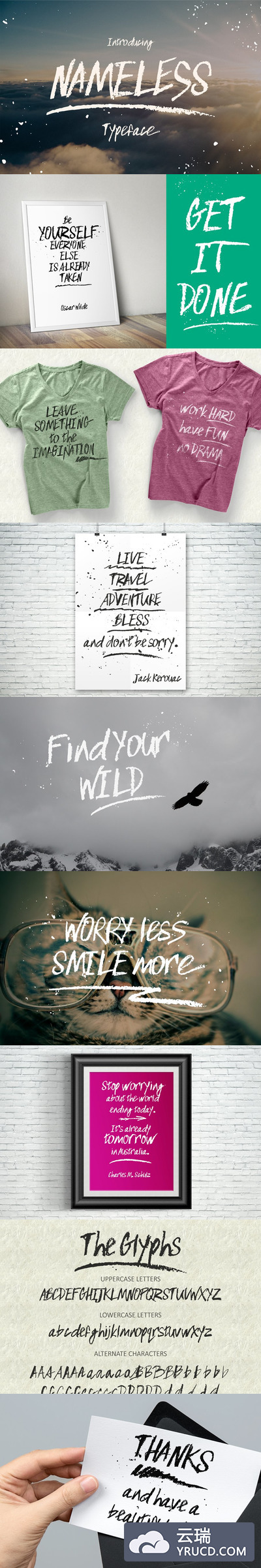 粗犷的手写字体 Nameless typeface