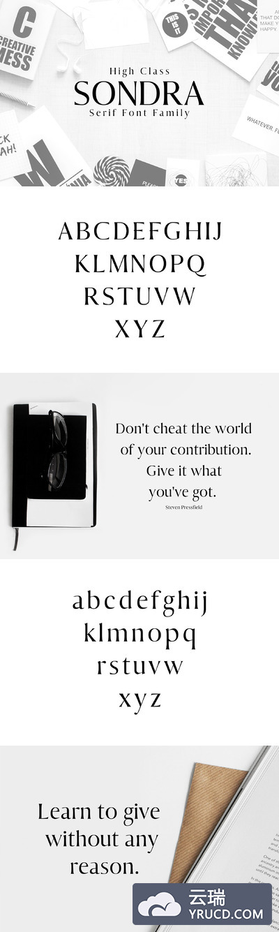衬线字体包 Sondra Serif 6 Fonts Family Pack