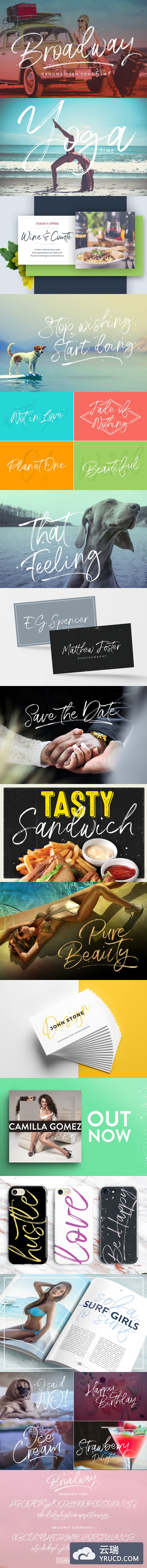 手写字体套装 Broadway Script Font