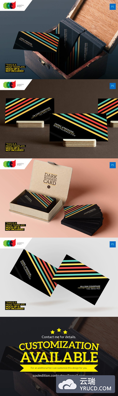 黑色商业名片模板 Dark - Business Card 56