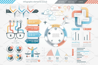 流行的数据图表 Infographic Elements (v6)