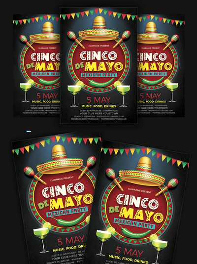 墨西哥风味海报模板 Cinco De Mayo