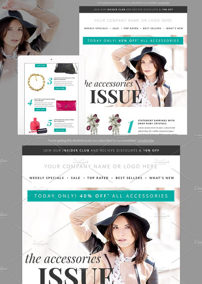 时尚的新闻模板 Fashion Newsletter Template PSD