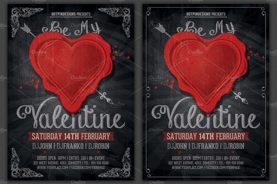 情人节海报模板 Vintage Valentines Day Party Flyer