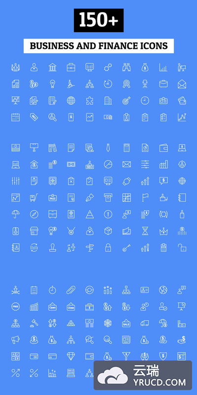 150+商业和金融图标 150+ Business and Finance Icons