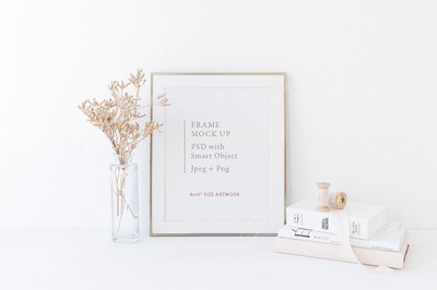 金色画框样机 8x10" golden frame mock up - Rustic