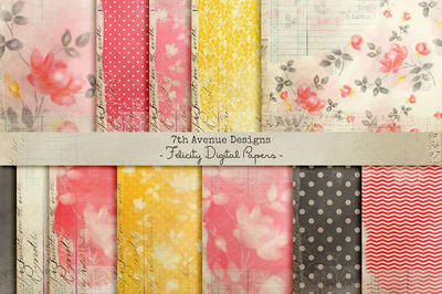 梦幻花卉背景纹理素材 Felicity Digital Papers