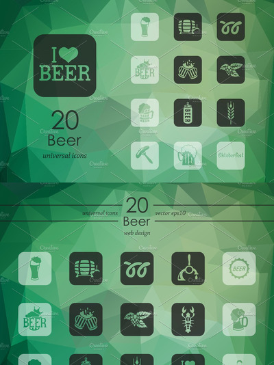 啤酒主题图标 Set of beer icons