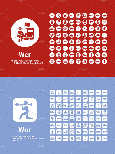 战争主题图标模板 War icons