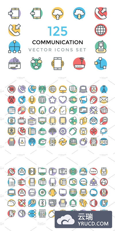 125通信矢量图标 125 Communication Vector Icons