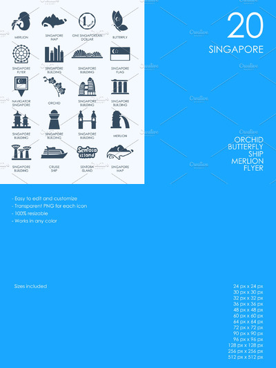 新加坡主题图标 Singapore icons