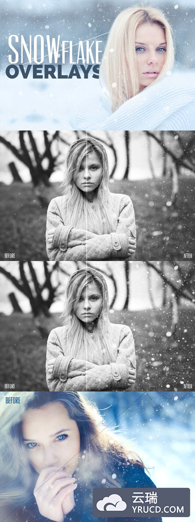 10雪花图片纹理 10 Snowflake Photo Overlays