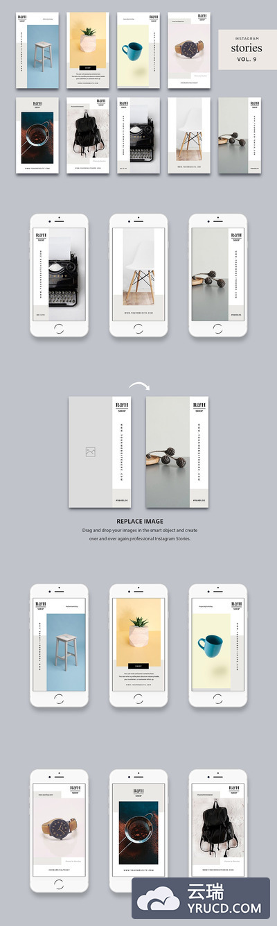 时尚高端简约优雅的Instagram社交媒体banner海报设计模板vol.9