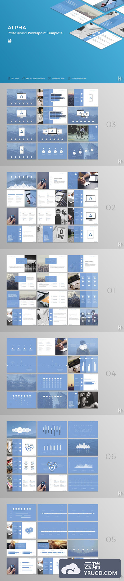 时尚高端简约多用途商务商业质感高品质powerpoint幻灯片演示模板（pptx）