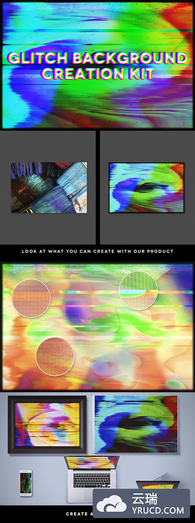 故障效果创意灵感背景素材 Glitch Background Creation Kit