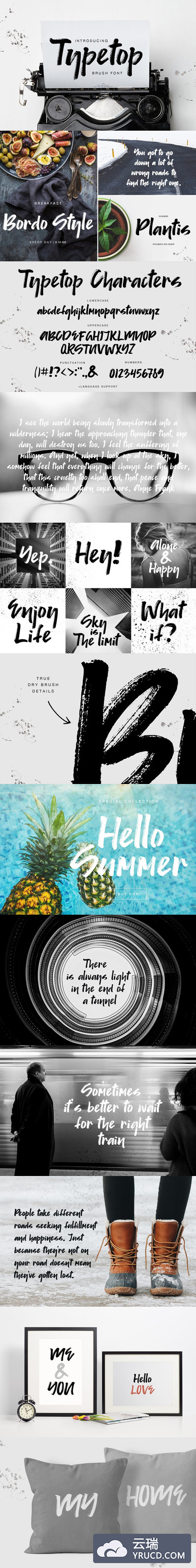 手绘大气书法英文字体 Typetop Font