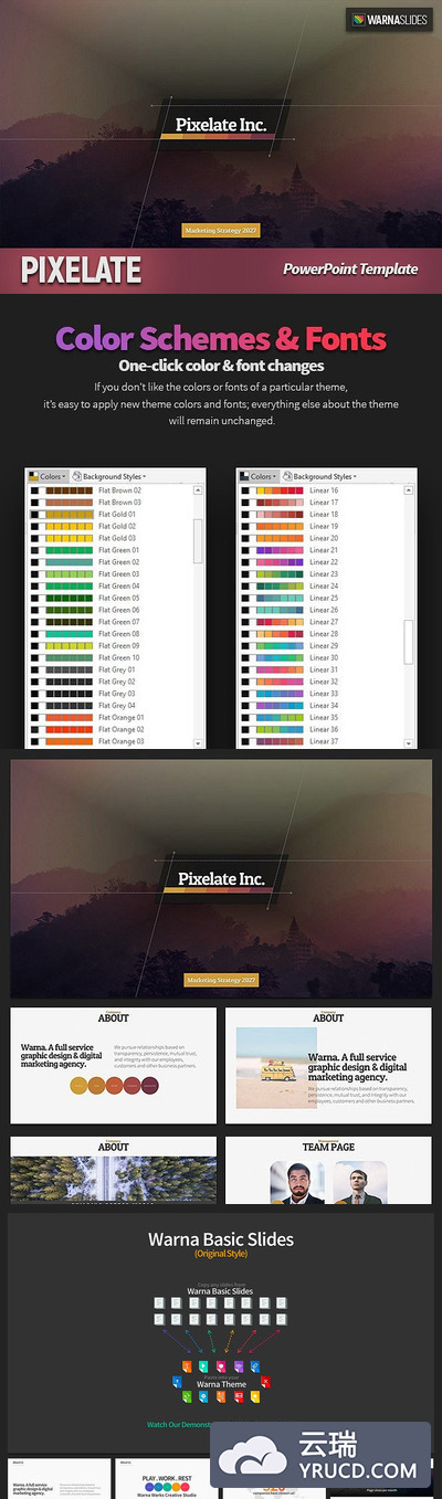 创意PPT图形模板 Pixelate PowerPoint Template