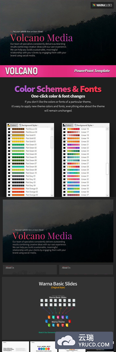 创意PPT模板插图 Volcano PowerPoint Template