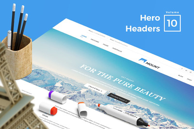 适合各种网页设计项目令人惊叹的11个Hero Headers设计模板vol.10