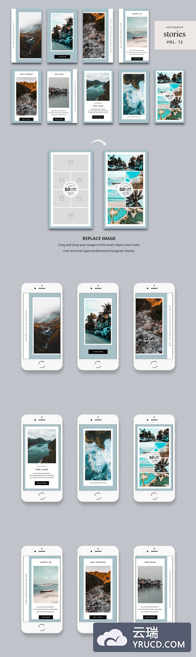 时尚简约多用途的Instagram社交媒体banner海报设计模板vol.12