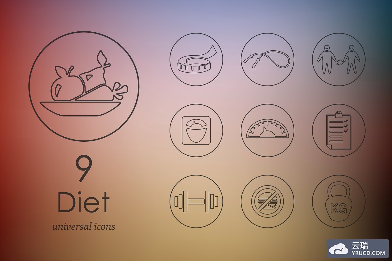 9饮食图标 9 diet icons