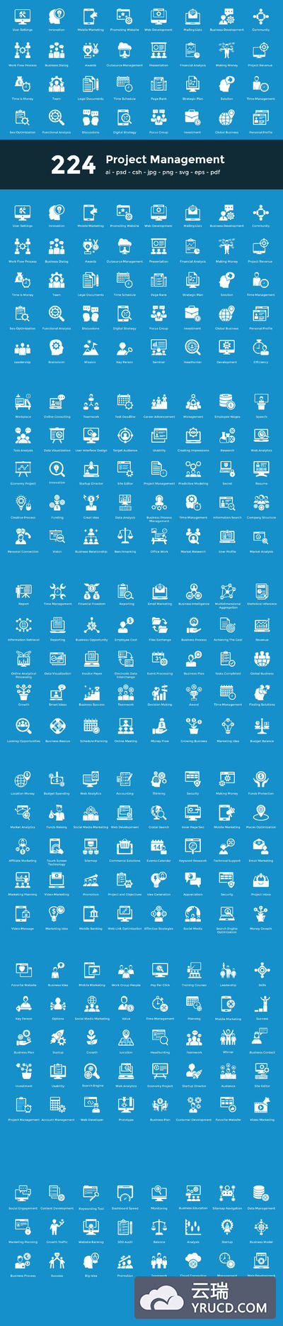 224项目脑图图标 224 Project Managment Vector Icons