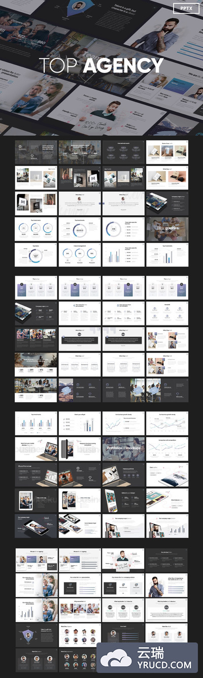 专业的高品质时尚高端商务商业质感的powerpoint幻灯片演示模板（pptx）