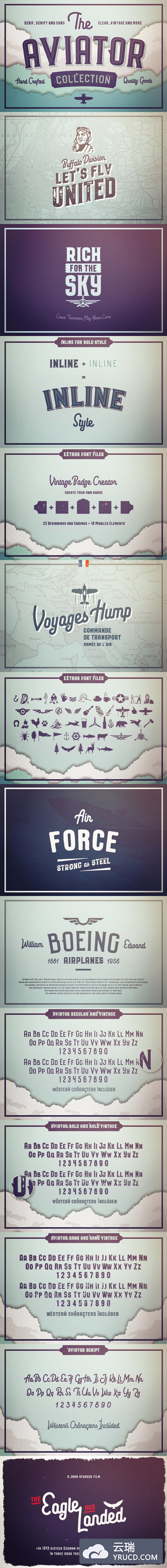 飞行员字体集 The Aviator Font Collection