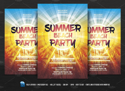 夏季派对活动海报模板 Summer Party Flyer