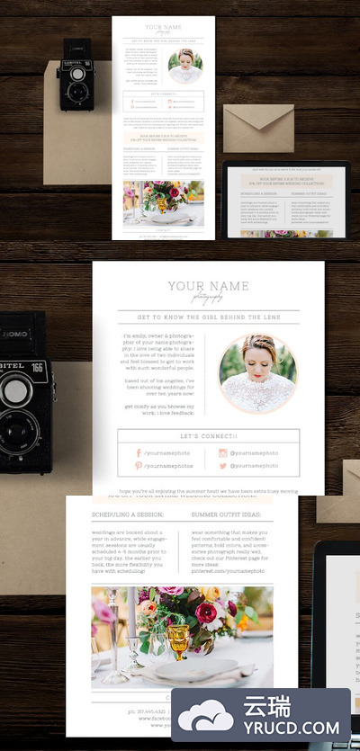 邮件信件PS模板 Email Newsletter Photoshop Template