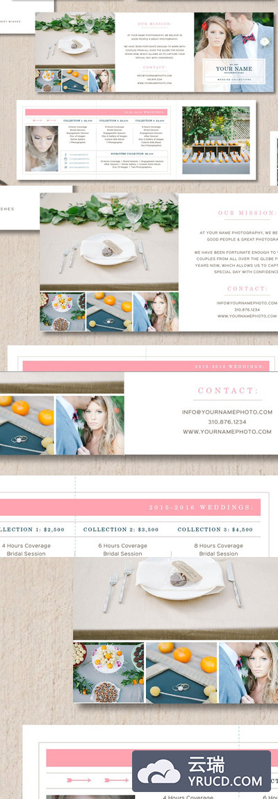 婚礼婚庆服务画册模板 Price List for Wedding Photographers