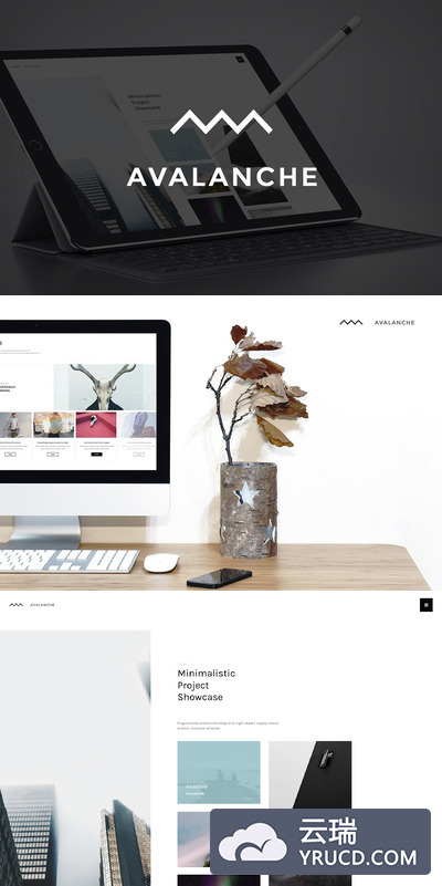 时尚PSD网站UI模板 Avalanche PSD Website Template