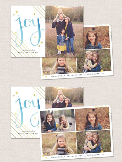 圣诞节照片卡片模板 Christmas Card Template CC067