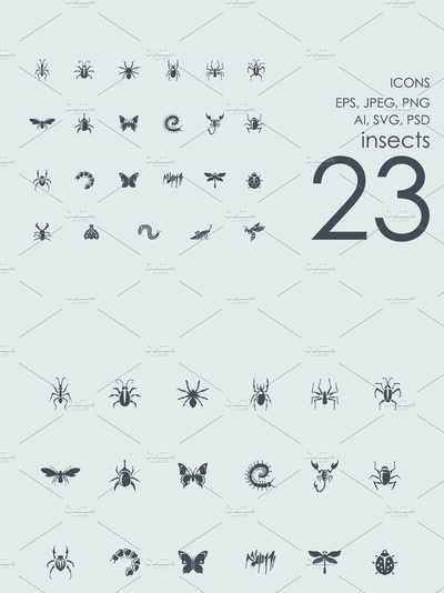 23个昆虫图标 23 insects icons