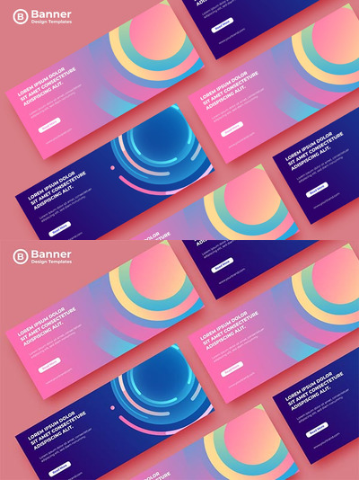 简约的时尚高端渐变色彩banner海报设计模板-1