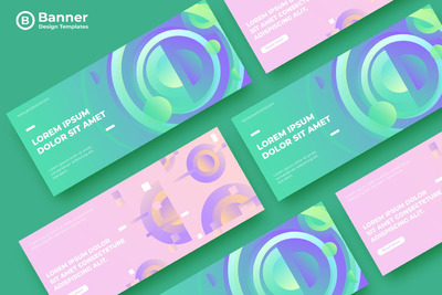 简约的时尚高端渐变色彩banner海报设计模板-3