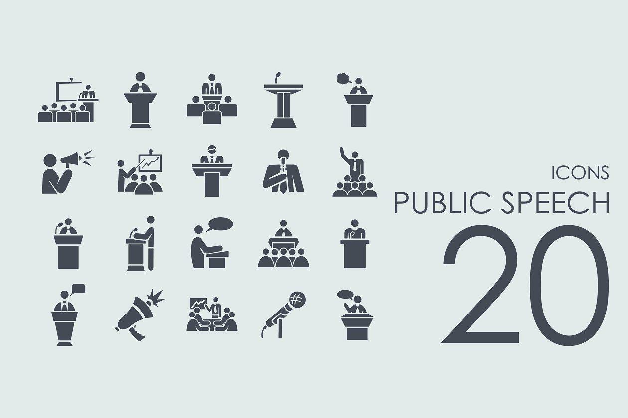 20个公共演讲图标 20 Public Speech icons