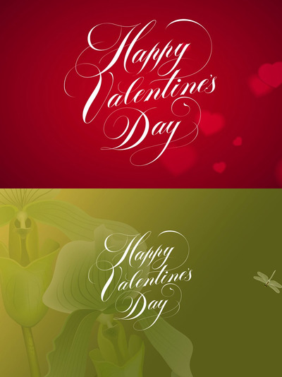 情人节手写字体素材 Valentine Day Lettering Card