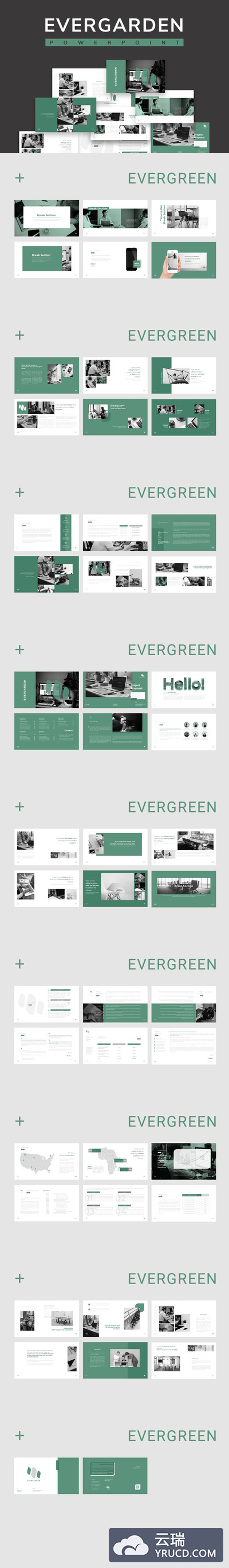 简约优雅时尚高端多用途的高品质powerpoint幻灯片演示模板（pptx）
