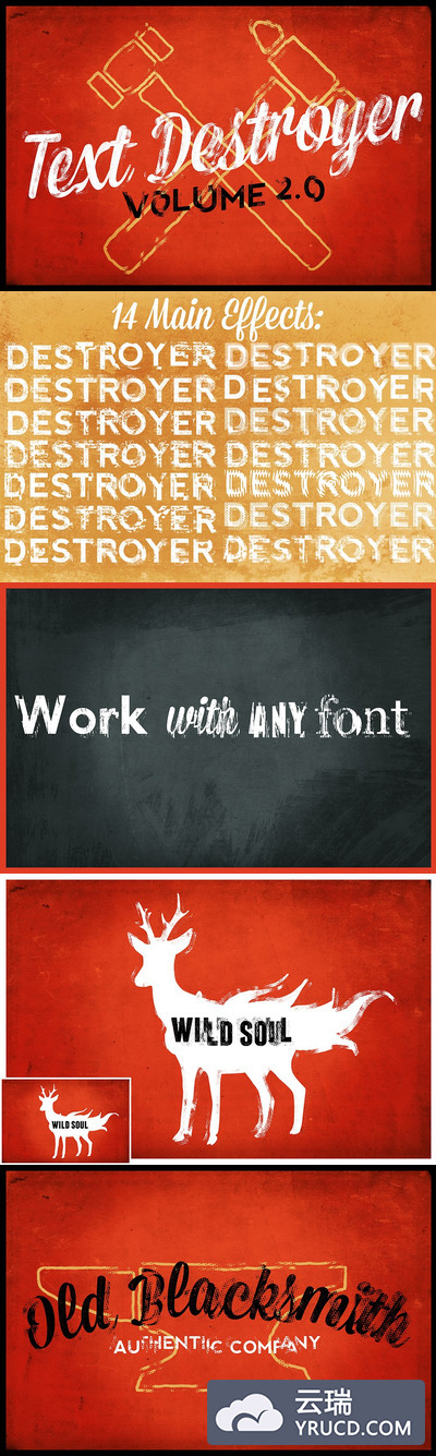 有力的图层纹理素材 Text Destroyer Vol. 02