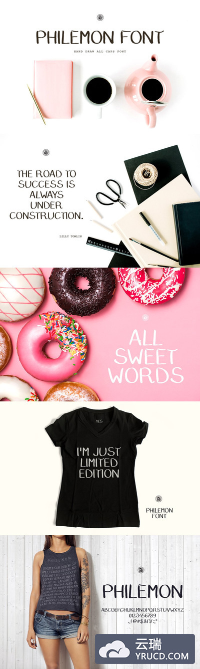 优雅优美的字体 Philemon Font