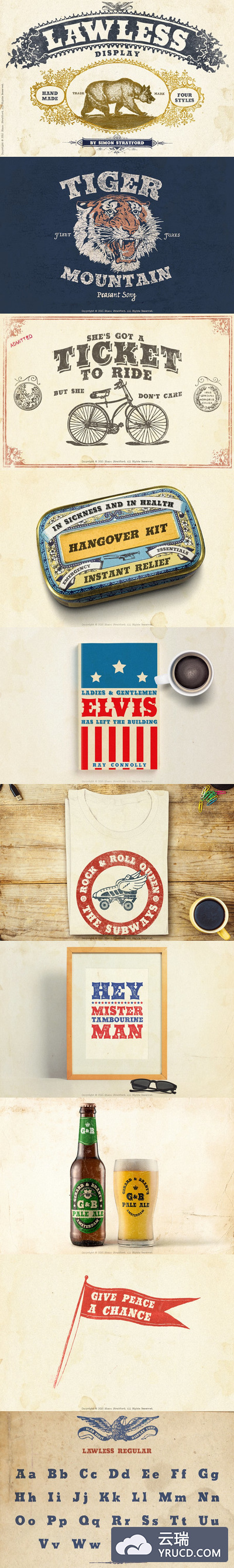 西部风格字体 Lawless western display typeface