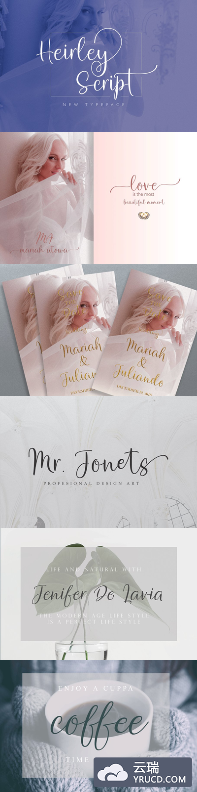 优雅的手绘字体 Heirley Script