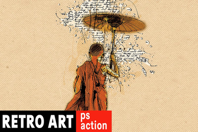 时尚高端复古艺术效果photoshop动作