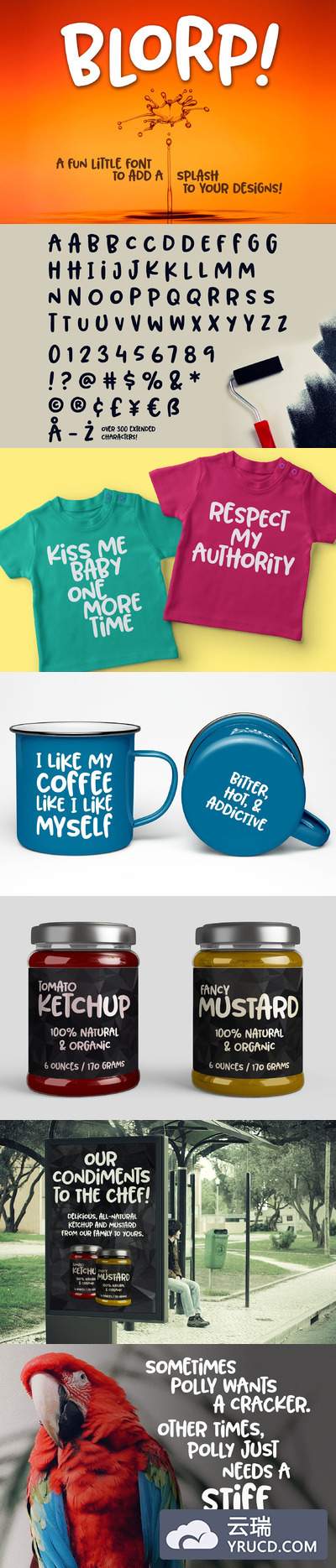 趣味PPT字体 BLORP! A fun double-caps font!