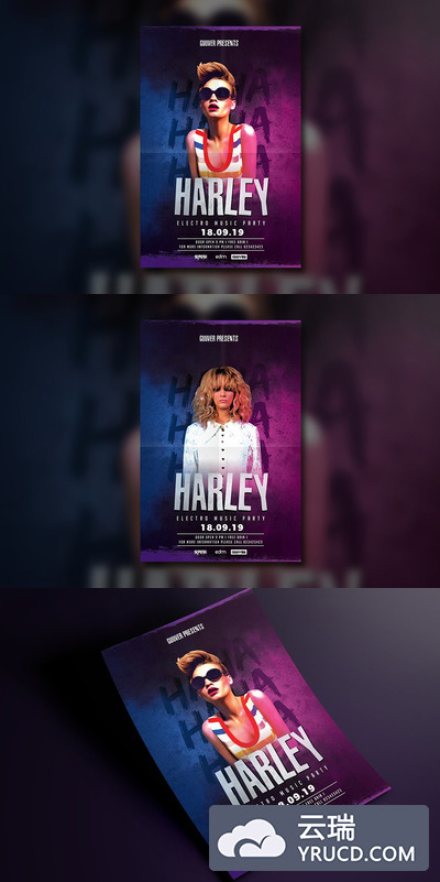 电子音乐海报模板 Electro Squad Party