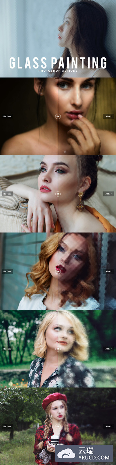 时尚逼真的磨砂玻璃效果photoshop动作