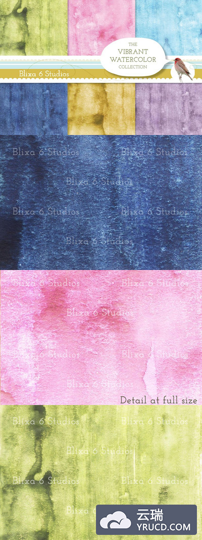 水彩背景纹理素材 Vibrant Watercolor Backgrounds