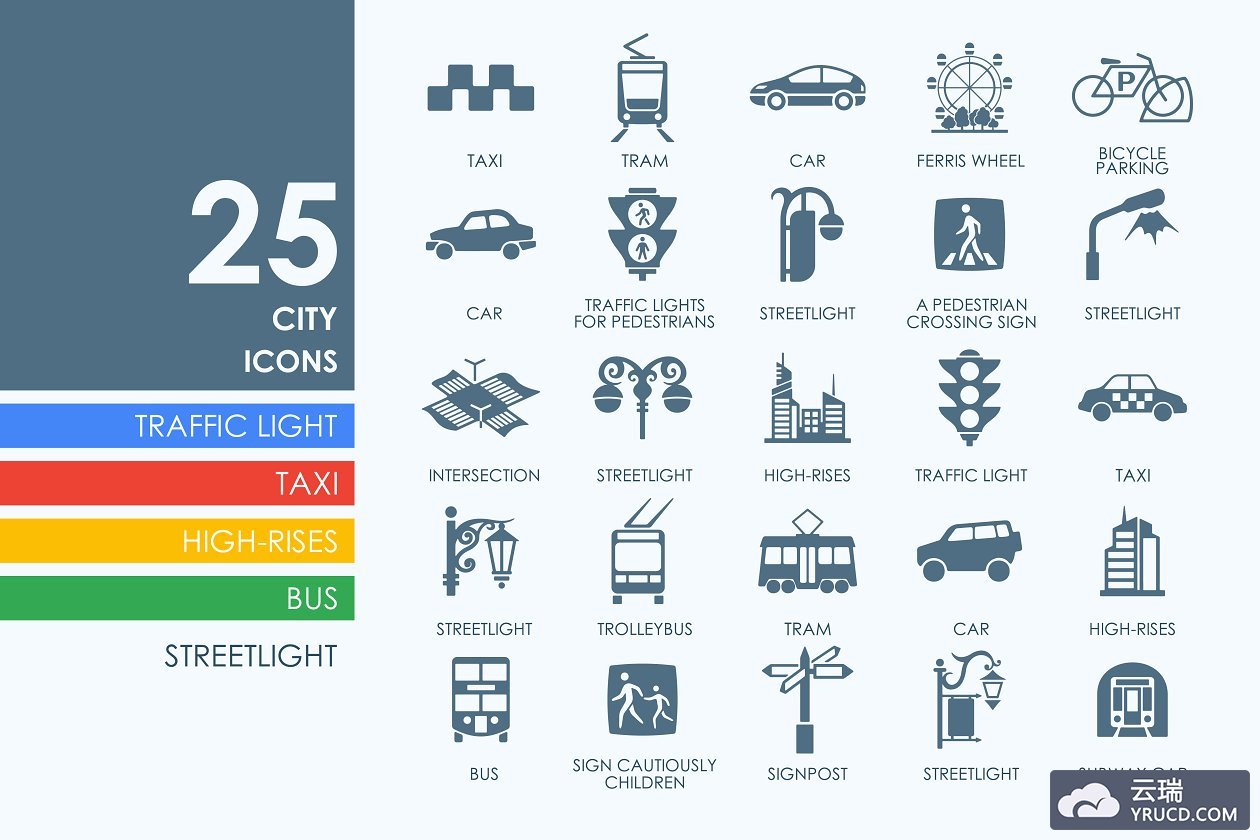 25城市图标 25 City icons