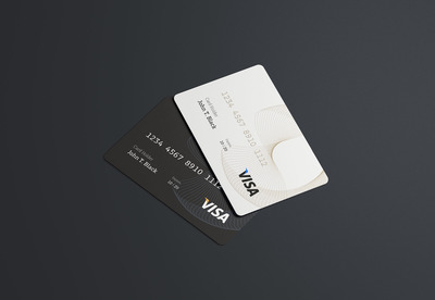 时尚高端逼真质感的银行卡信用卡VIP卡名片设计VI样机展示模型mockups